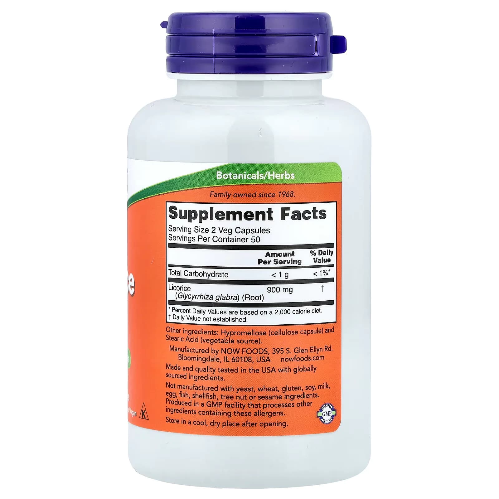 NOW Foods Licorice Root 450mg 100 Veg Capsules Pakistan