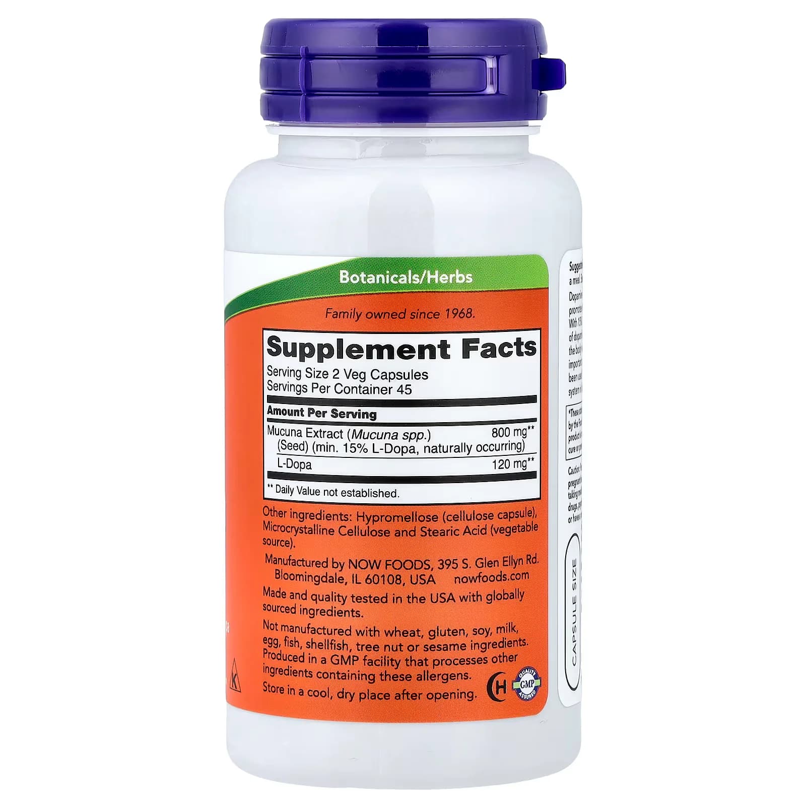 Herbal NOW Foods Dopa Mucuna Veg Capsules Price in Pakistan