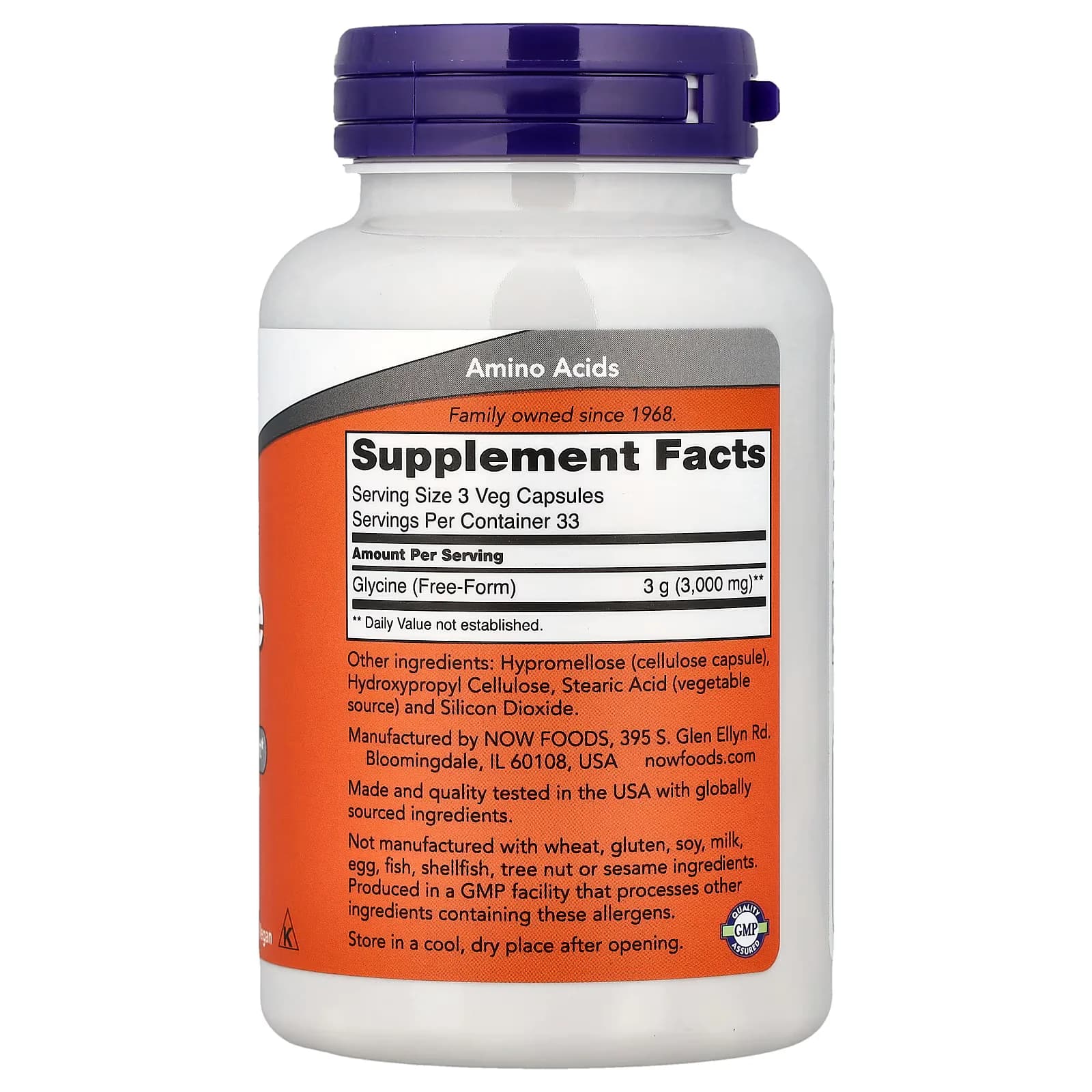 Herbal NOW Foods Glycine 1000mg Veg Capsules Price in Pakistan