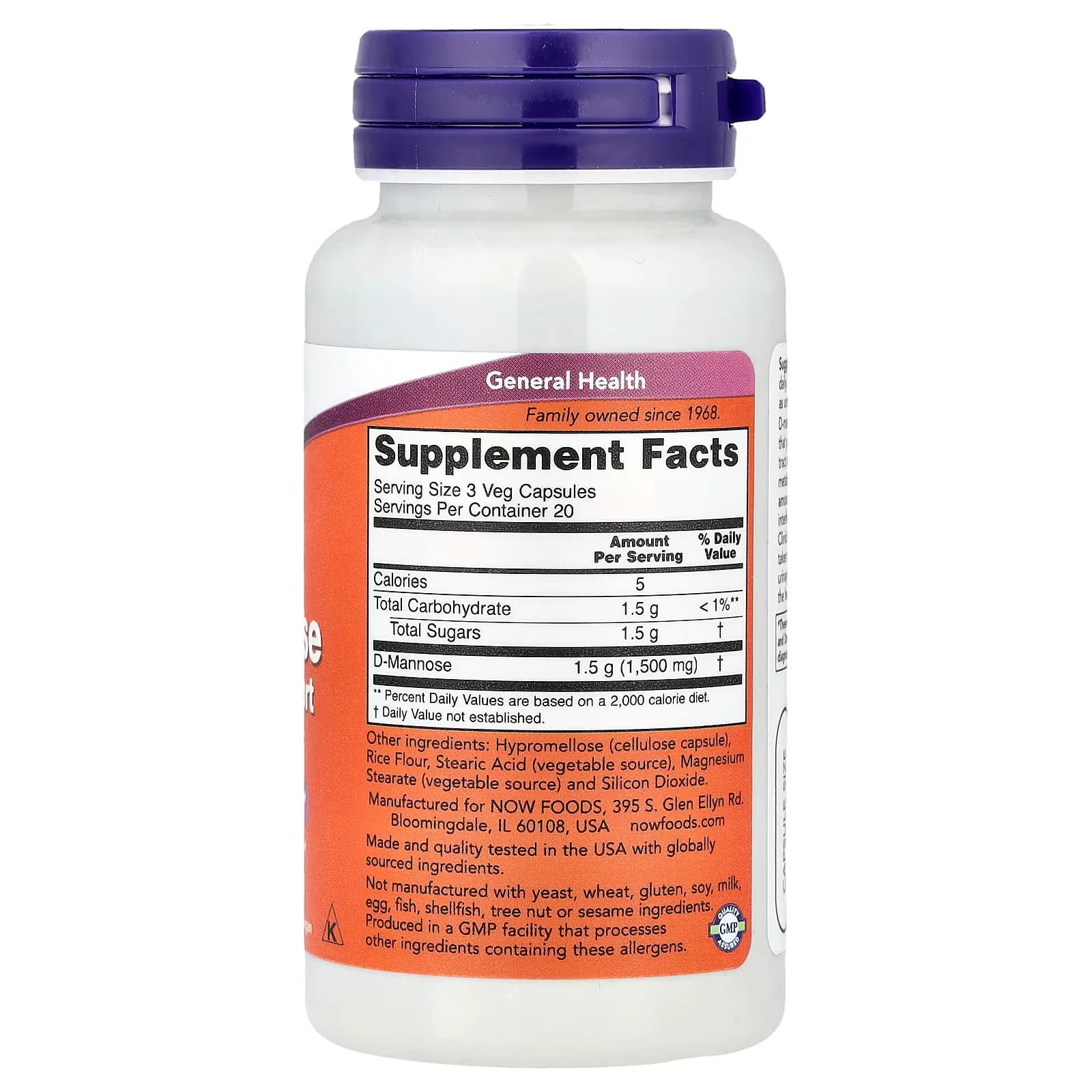 Trusted NOW Foods D-Mannose 500mg Veg Capsules Price in Pakistan