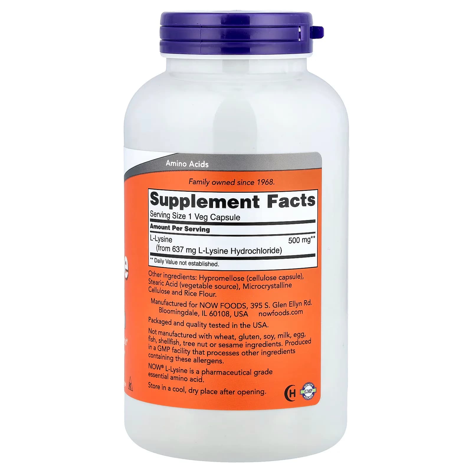 NOW Foods L-Lysine 500mg 250 Veg Capsules Price Pakistan