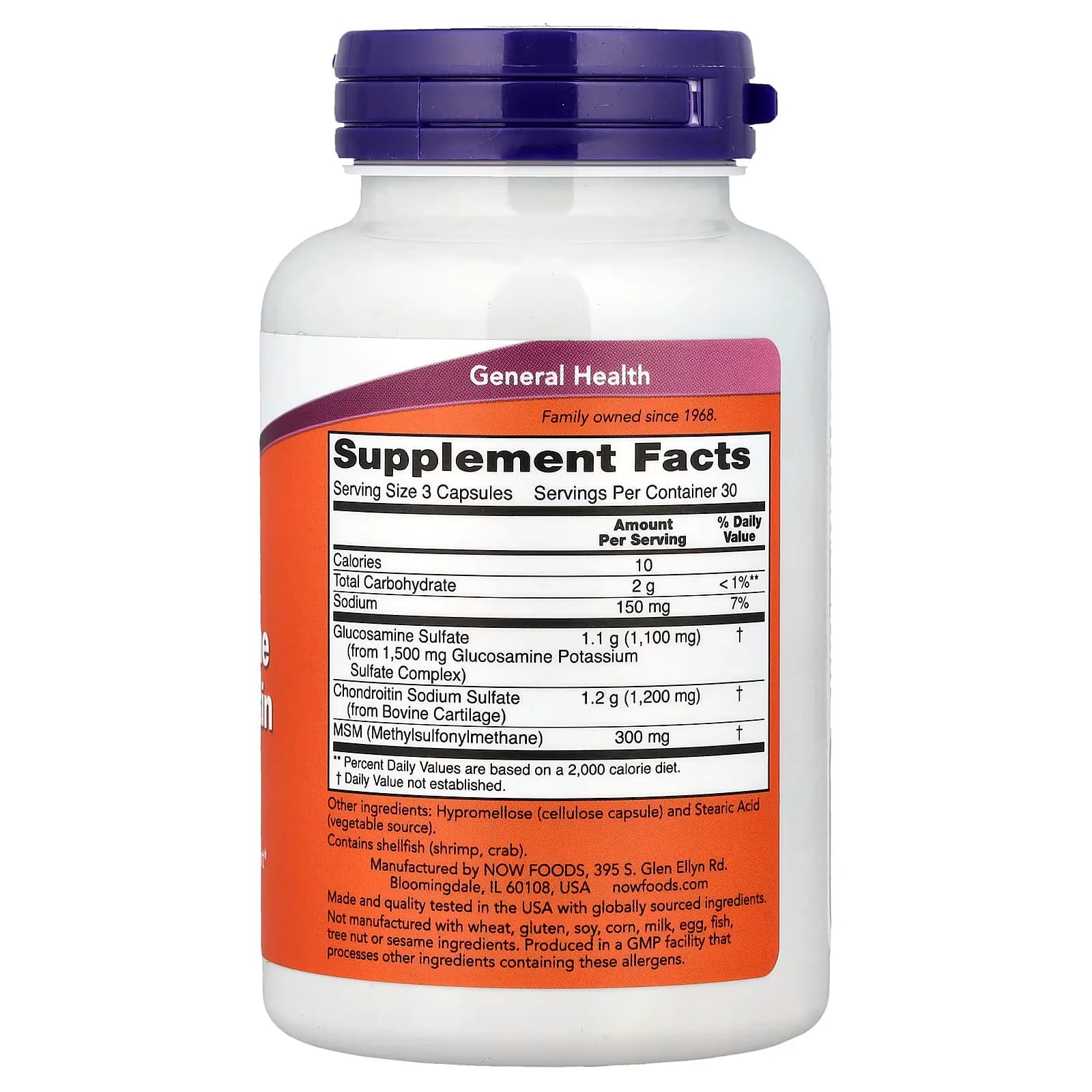 NOW Foods Glucosamine & Chondroitin with MSM Capsules