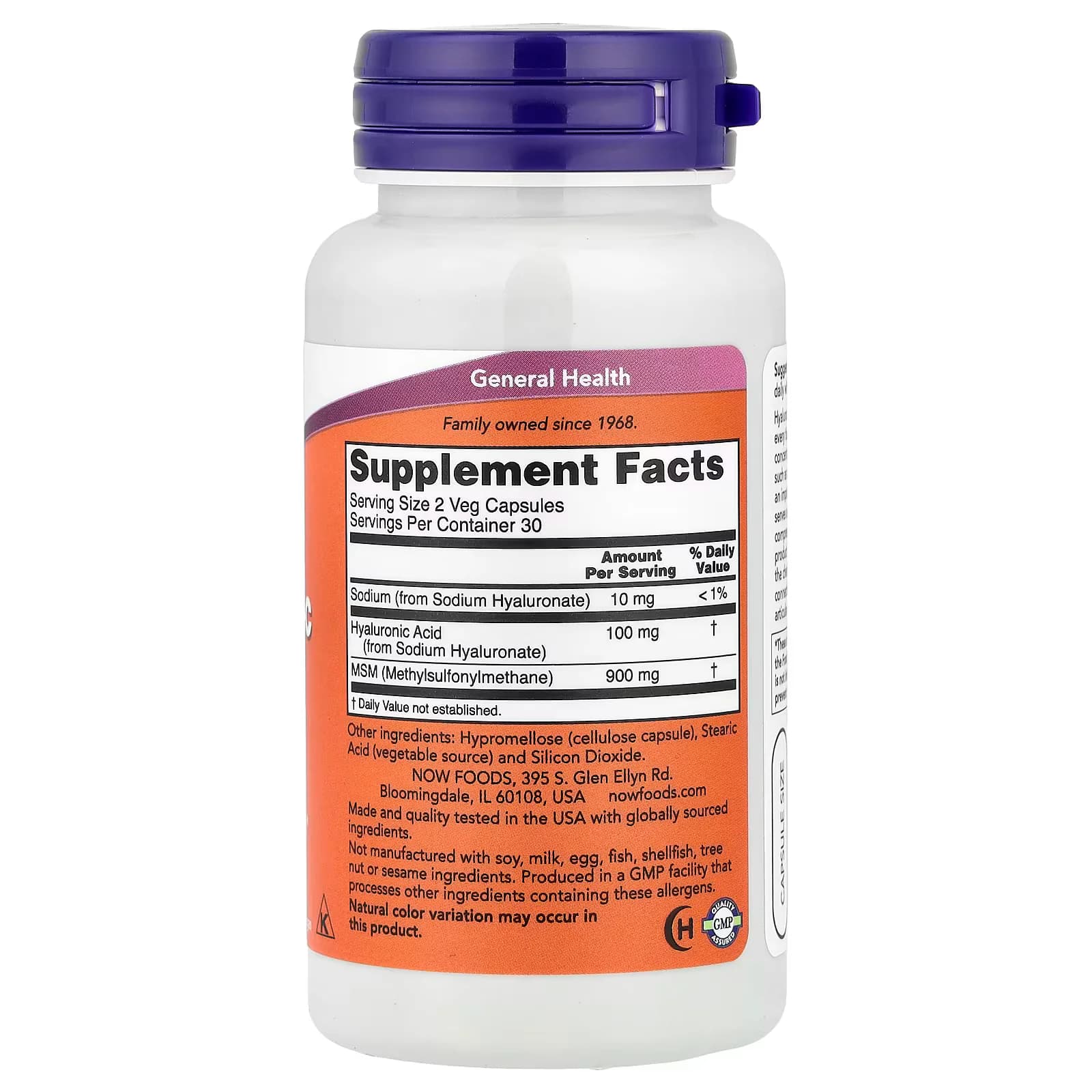 Pure NOW Foods Hyaluronic Acid with MSM Veg Capsules in Pakistan