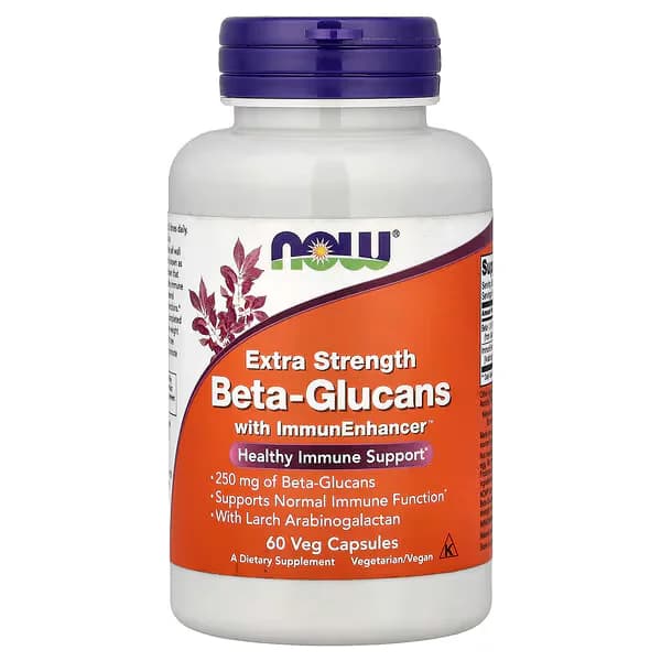 NOW Foods Beta-Glucans With ImmunEnhancer™ 60 Veg Capsules