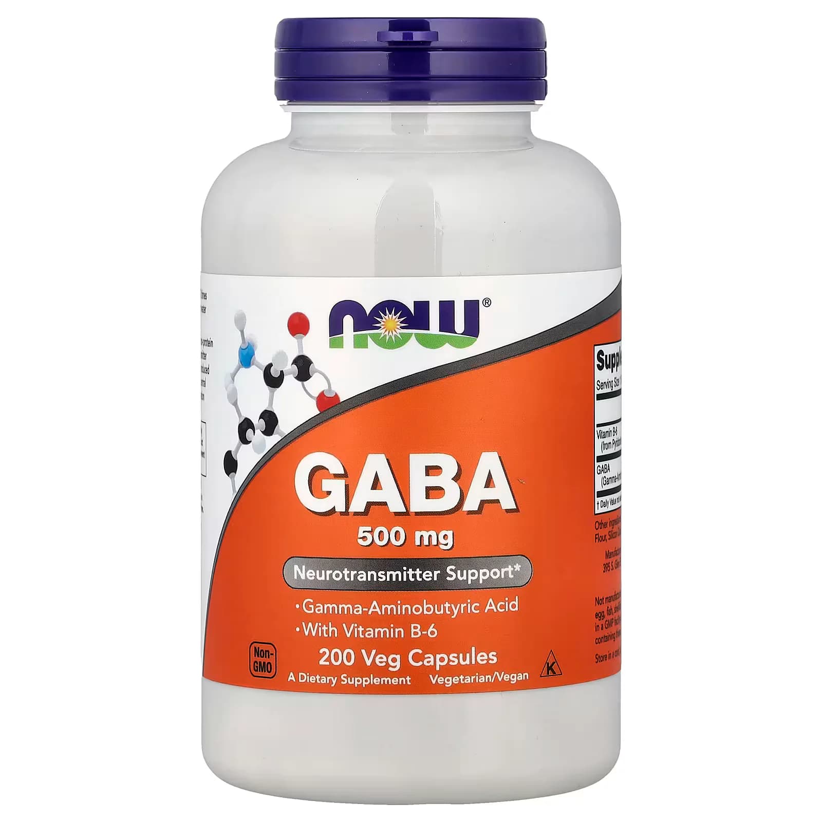 NOW Foods GABA With Vitamin B-6 Veg Capsules