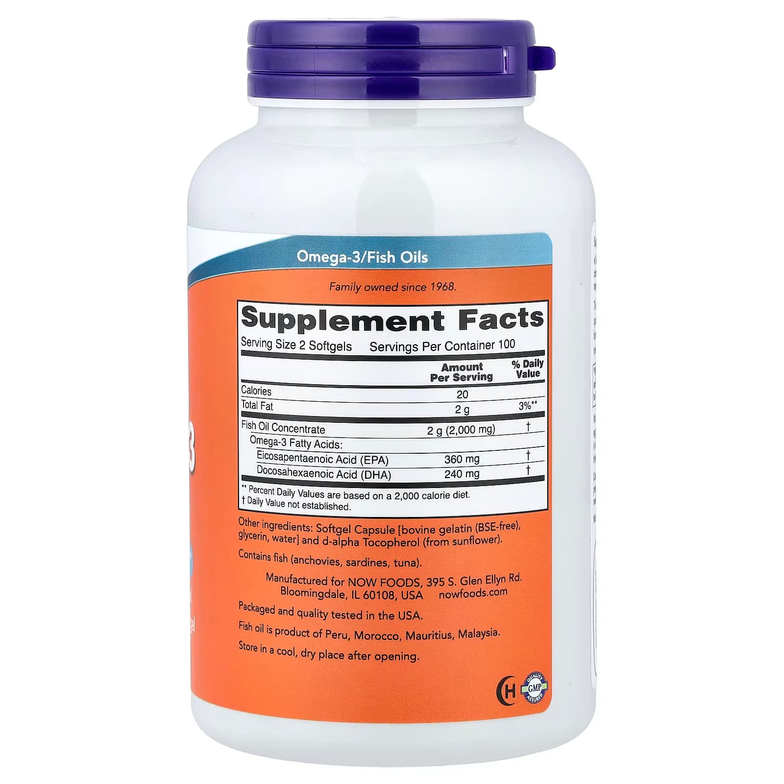 NOW Foods Omega-3 Fish Oil 1000mg Softgels in Pakistan