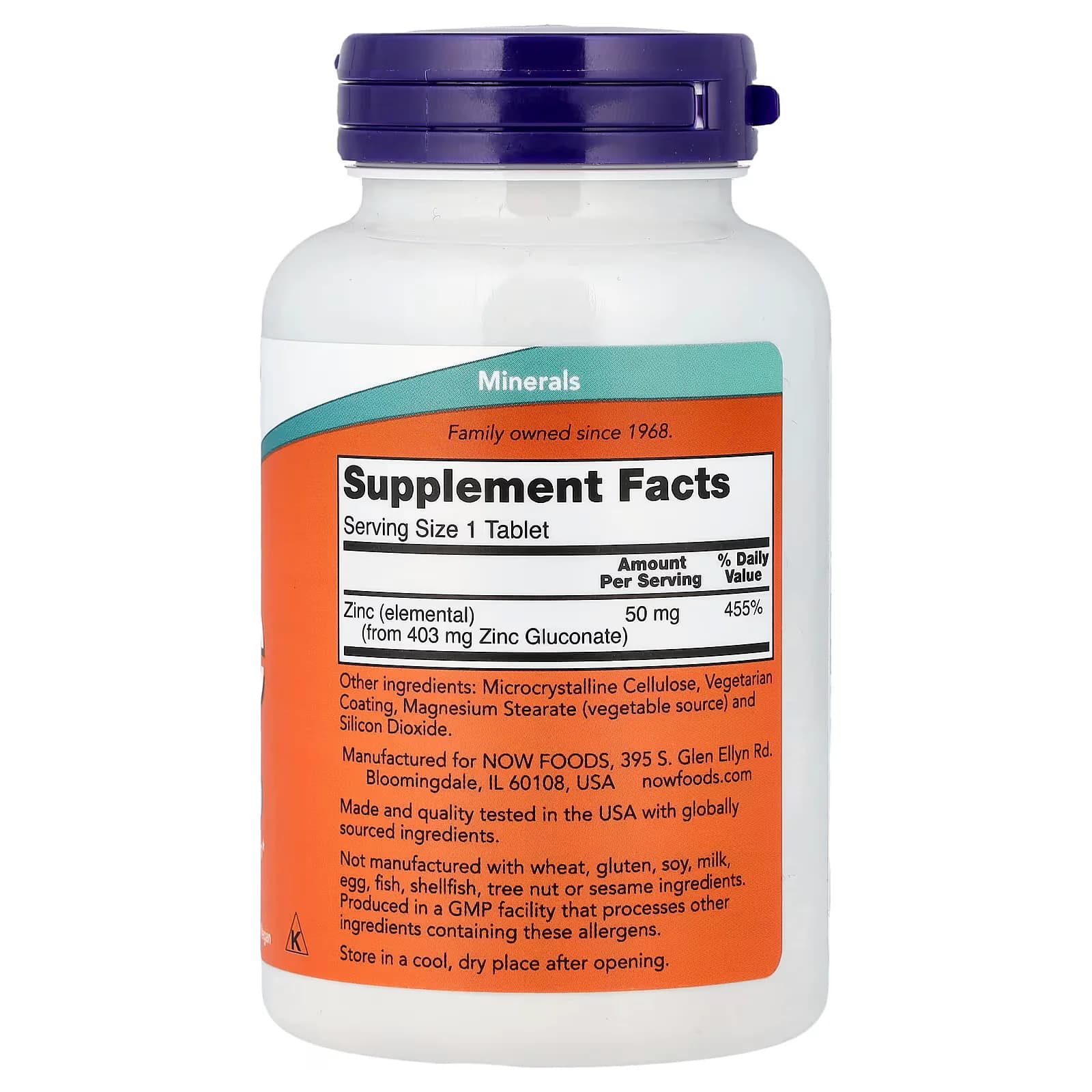 NOW Foods Zinc 50mg 250 Tablets Price in Pakistan