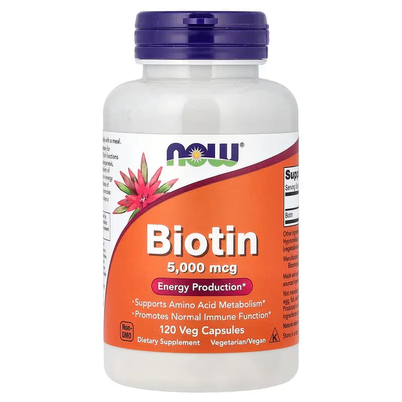 NOW Foods Biotin 5000mcg Veg Capsules