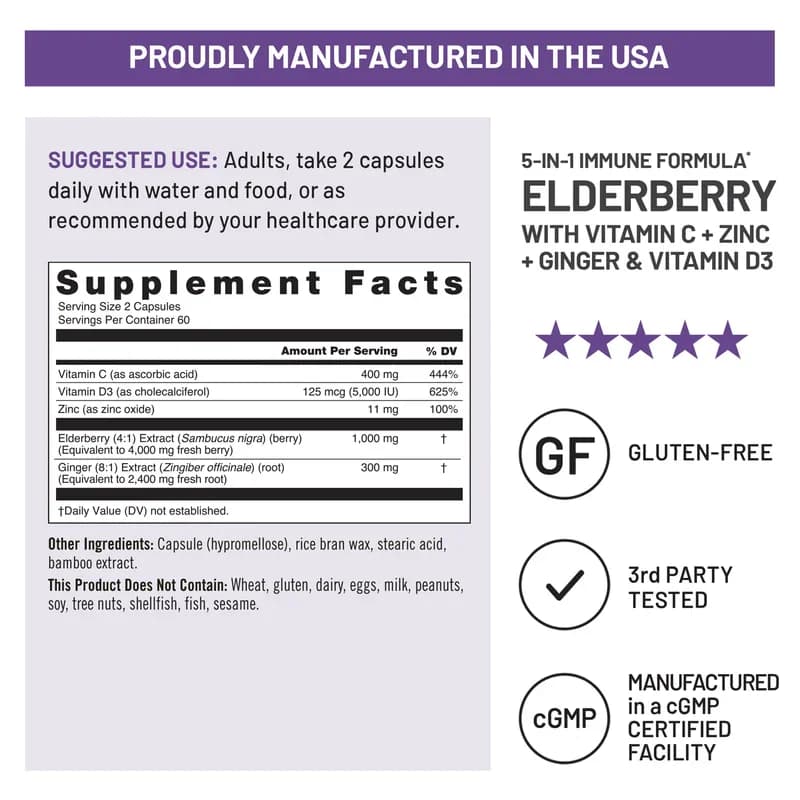 NatureWise Elderberry Plus 5-in-1 Immune Formula Capsules in Pakistan