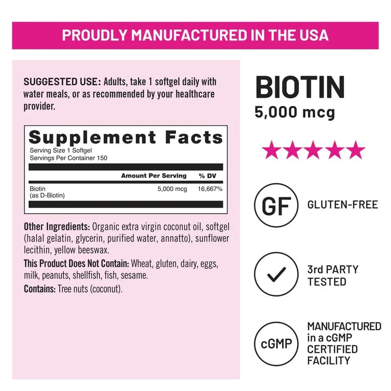 Organic NatureWise Biotin 5,000 mcg Softgels Price in Pakistan