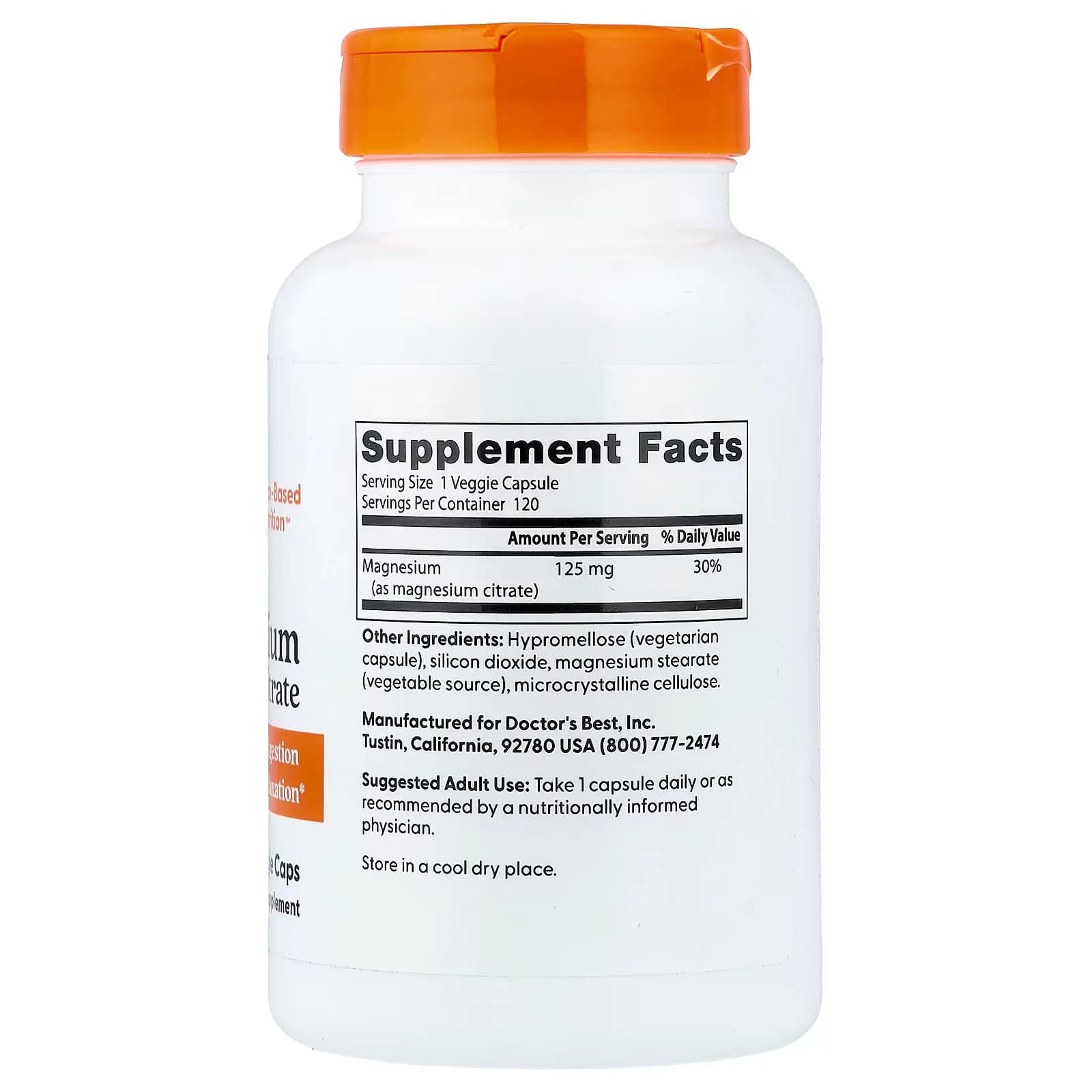 Doctor's Best Magnesium Citrate 125mg 120 Veggie Caps in Pakistan