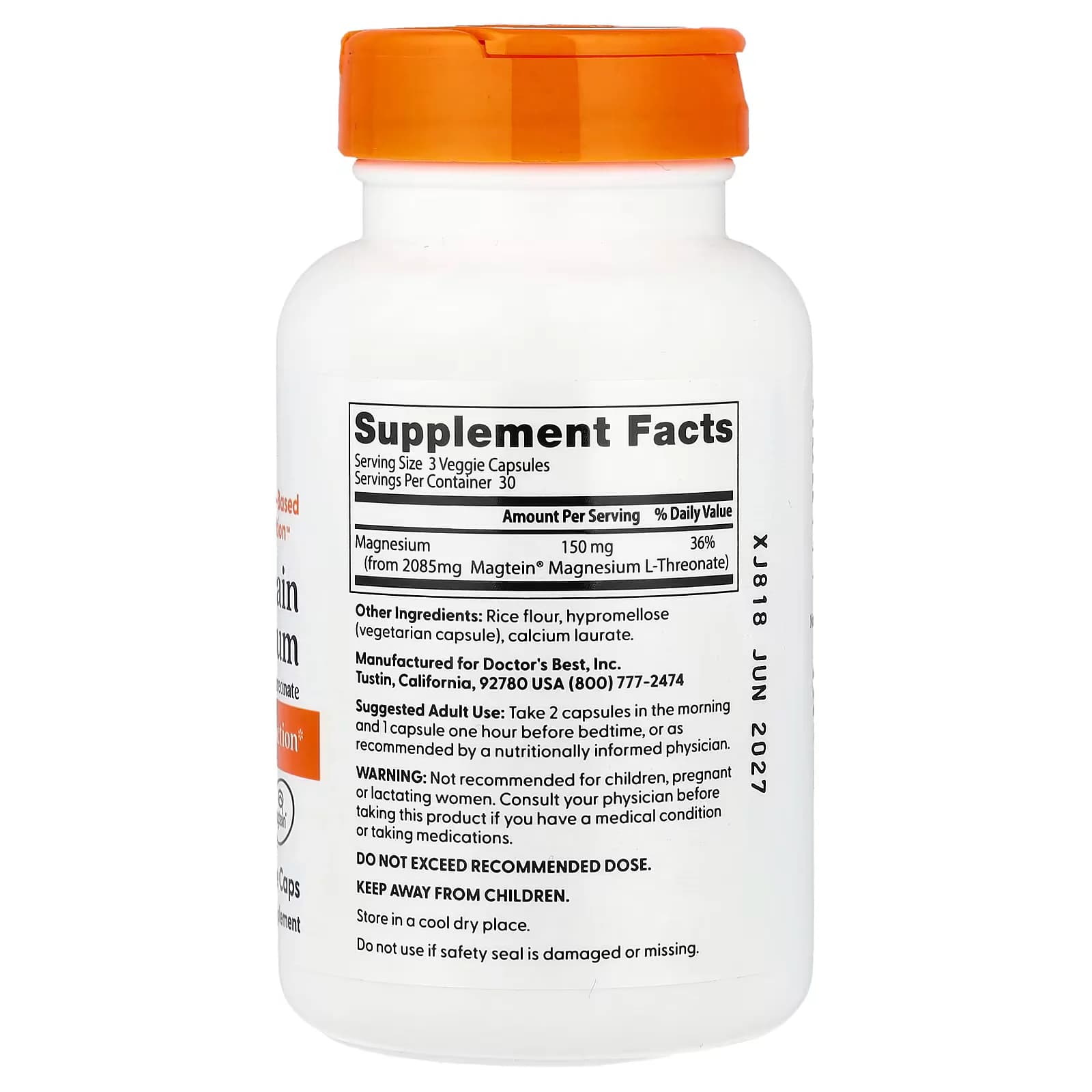 Doctor's Best Brain Magnesium with Magtein Veggie Caps in Pakistan