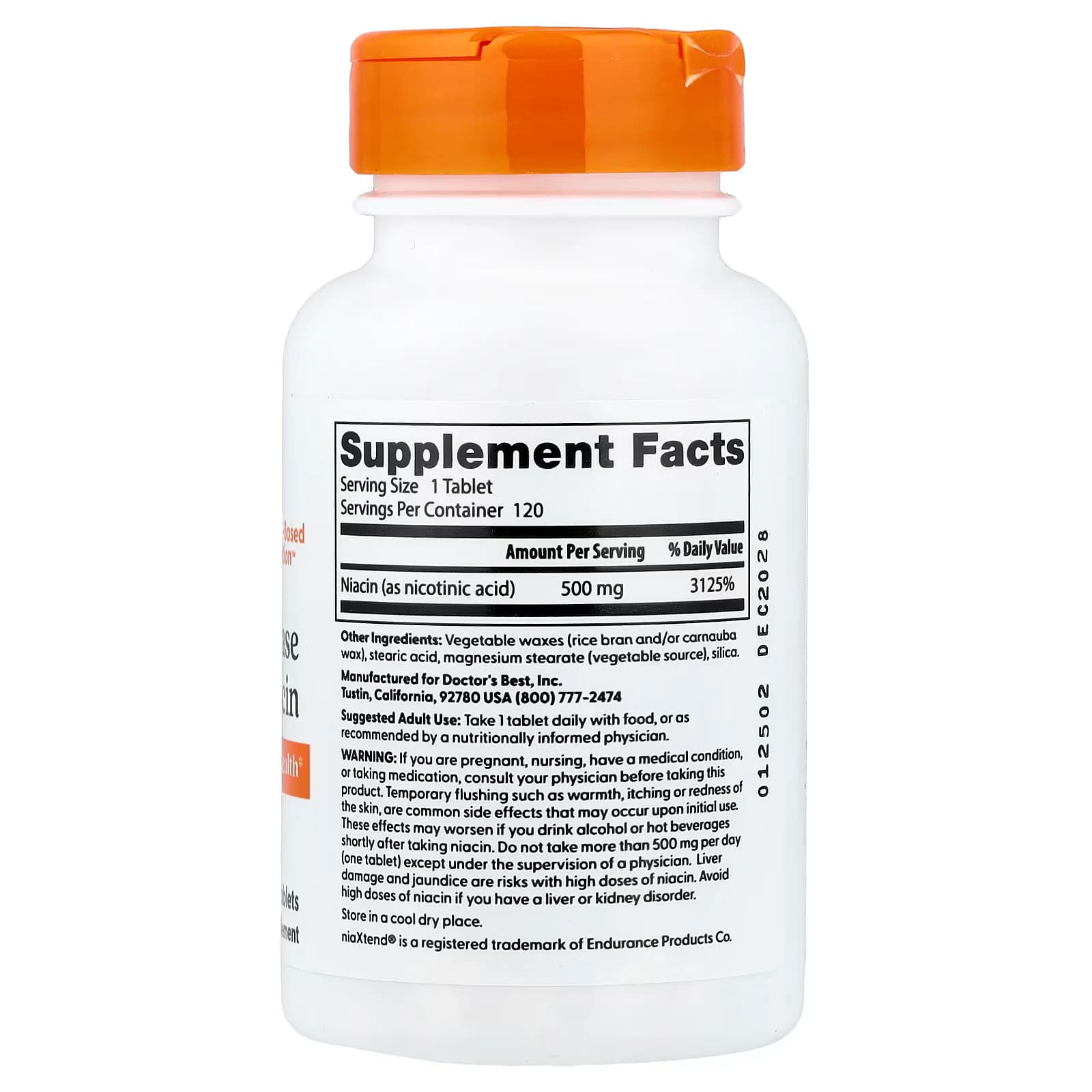 Doctor's Best Sustained-Release Niacin 500mg 120 Tablets in Pakistan