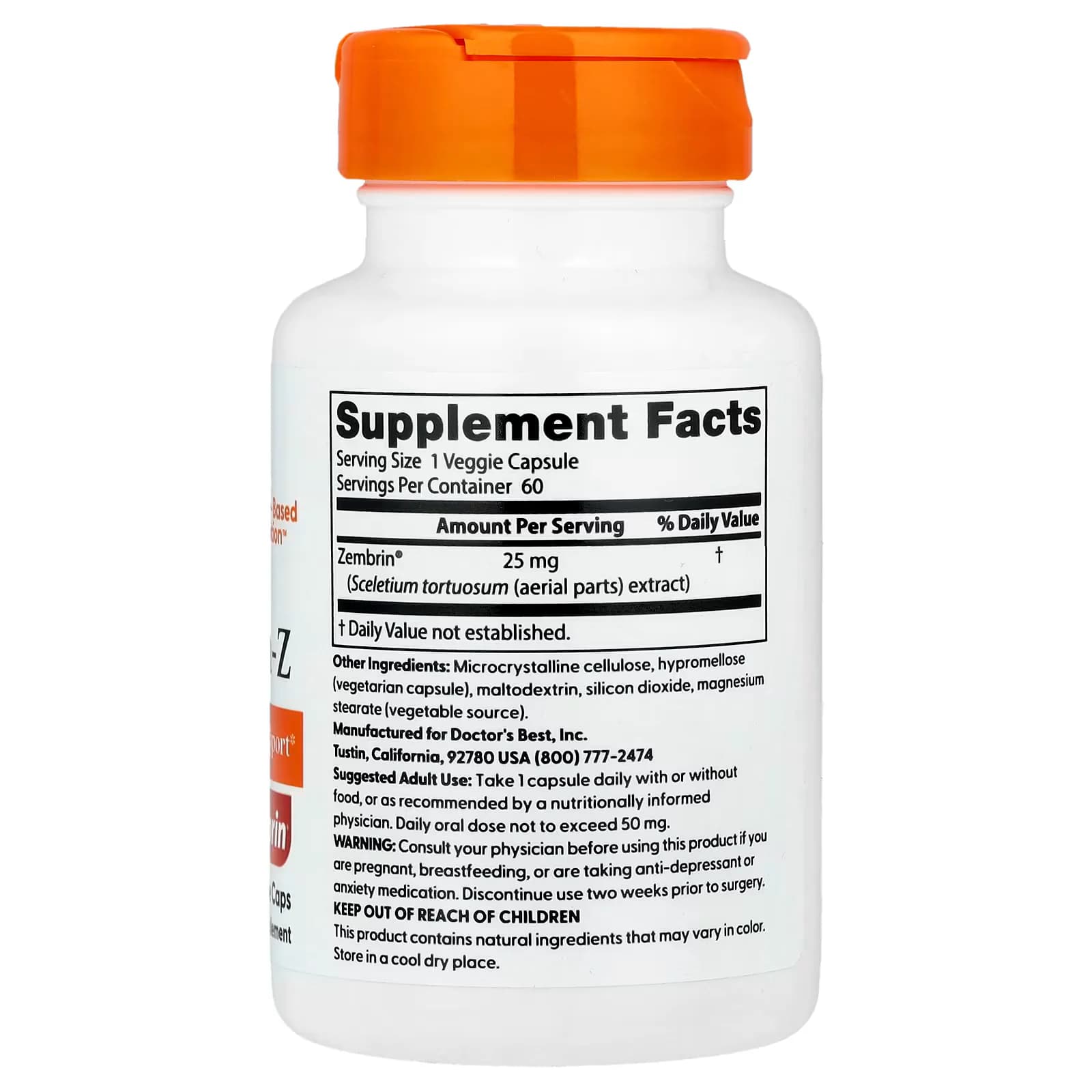 Doctor's Best Calm-Z  25mg 60 Veggie Caps Price in Pakistan