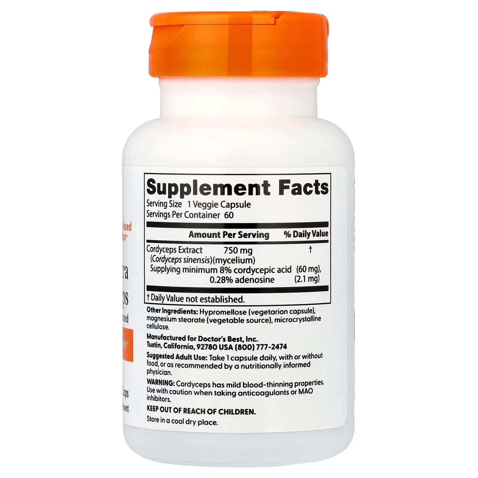 Doctor's Best Ultra Cordyceps 750mg 60 Veggie Caps in Pakistan