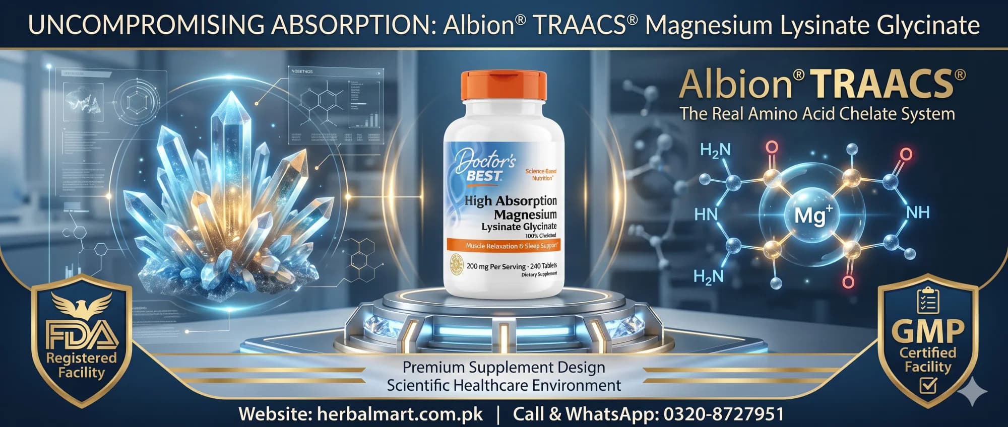 How to use Doctor's Best High Absorption Magnesium Lysinate Glycinate, 240 Tablets (100 mg per Tablet)