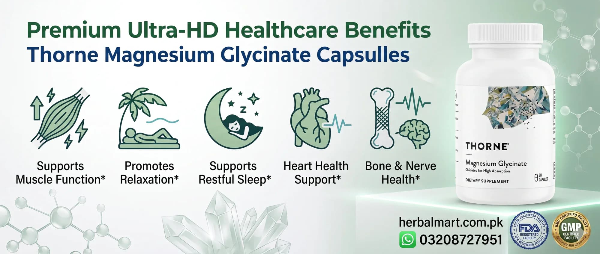 Thorne Magnesium Glycinate 90 Capsules (120 mg per Capsule) - uses
