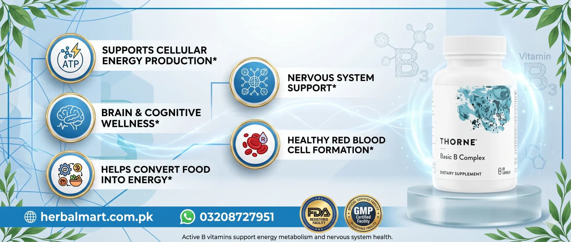 Thorne Basic B Complex 60 Capsules - key benefits