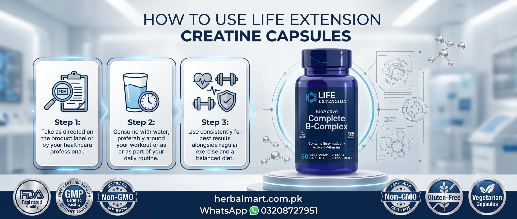 How to use Life Extension, Creatine 120 Capsules