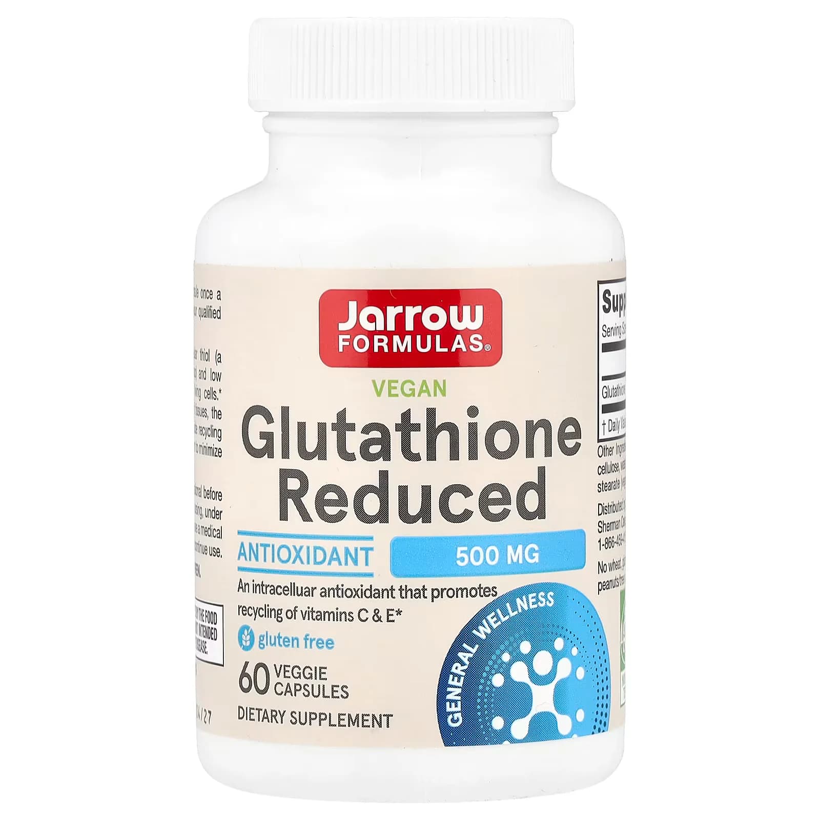 Jarrow Formulas Vegan Glutathione Reduced 500mg VeggieCaps — Jarrow Formulas — Veggie Capsue — in Pakistan
