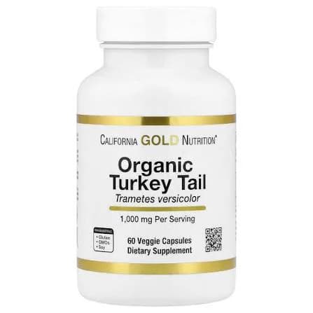California Gold Nutrition Organic Turkey Tail Mushroom, 0.5 g, 60 Veggie Capsules — California Gold Nutrition — Veggie Capsules — in Pakistan