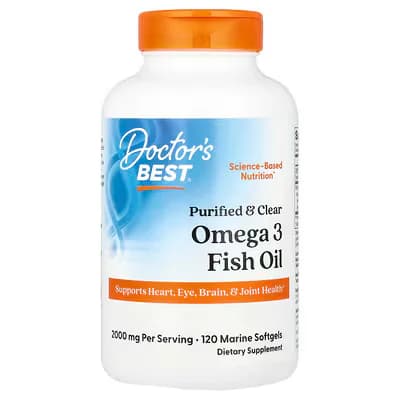 Doctor's Best Purified & Clear Omega 3 Fish Oil 120 Marine Softgels (1000 mg per Softgel) — Doctor's Best — Marine Softgels — in Pakistan