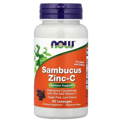 NOW Foods Sambucus Zinc-C 60 Lozenges — NOW Foods — Lozenges — in Pakistan