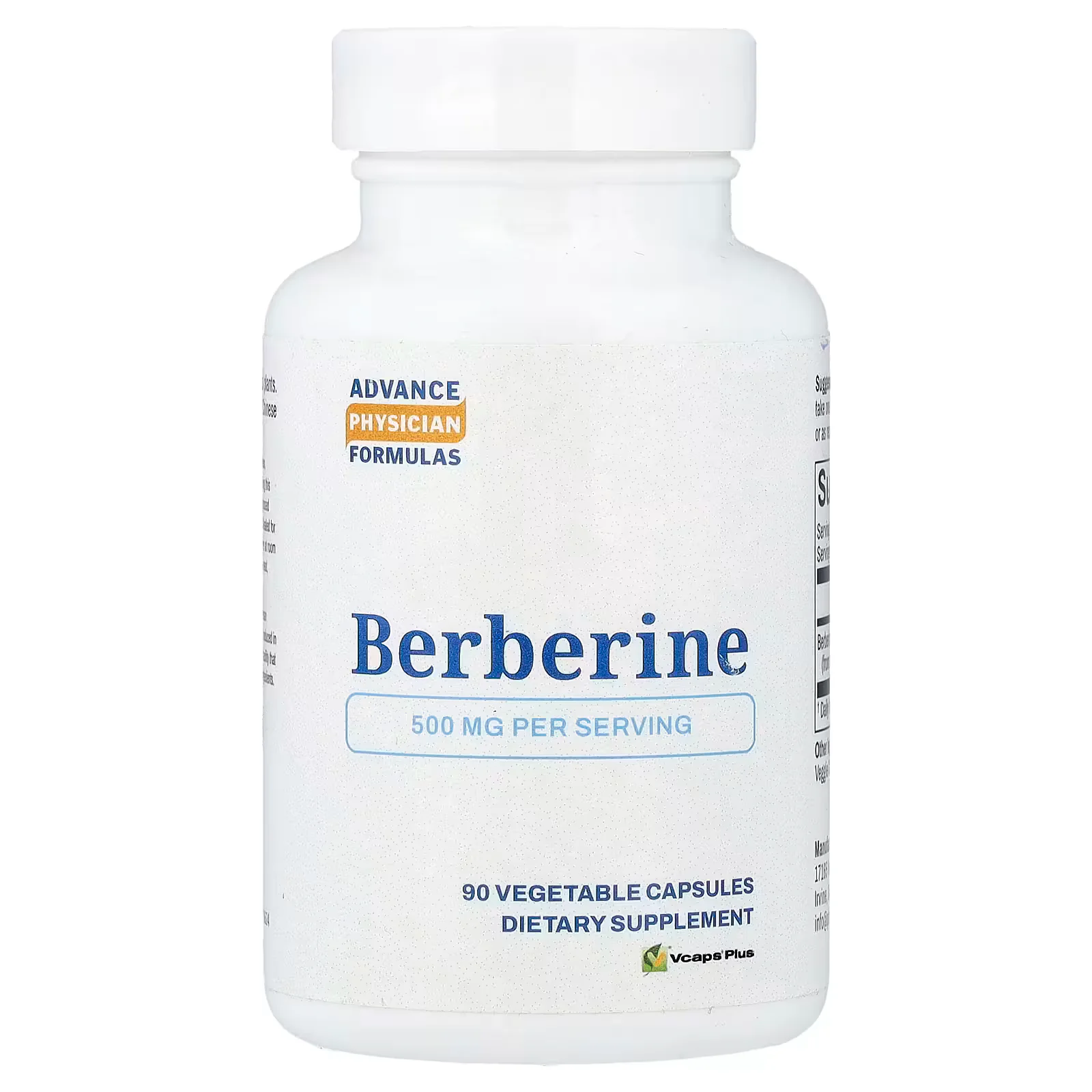 Advance Physician Formulas Berberine 500mg 90 Vegetable Capsules