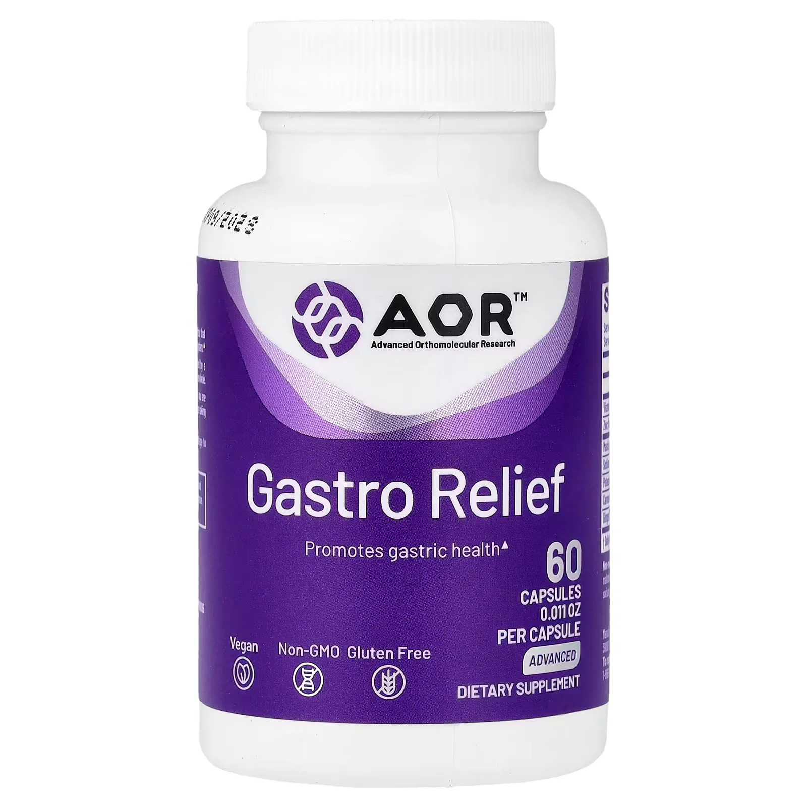 Advanced Orthomolecular Research (AOR) Gastro Relief 60 Capsules