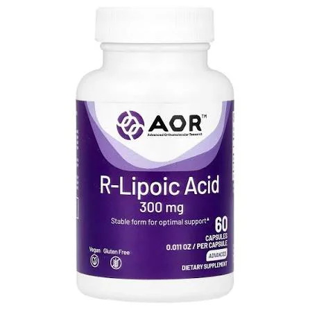 Advanced Orthomolecular Research (AOR) R-Lipoic Acid 300mg Capsules