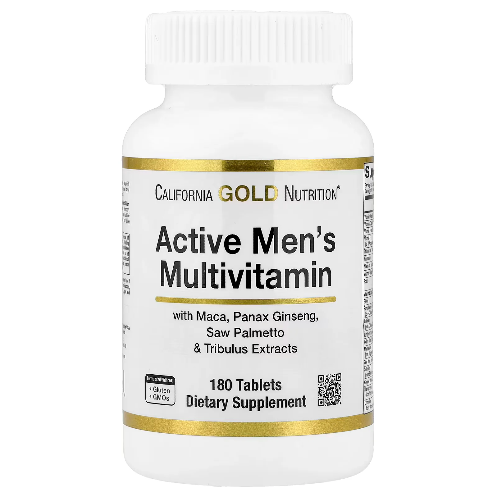 California Gold Nutrition Active Men's Multivitamin, 180 Tablets