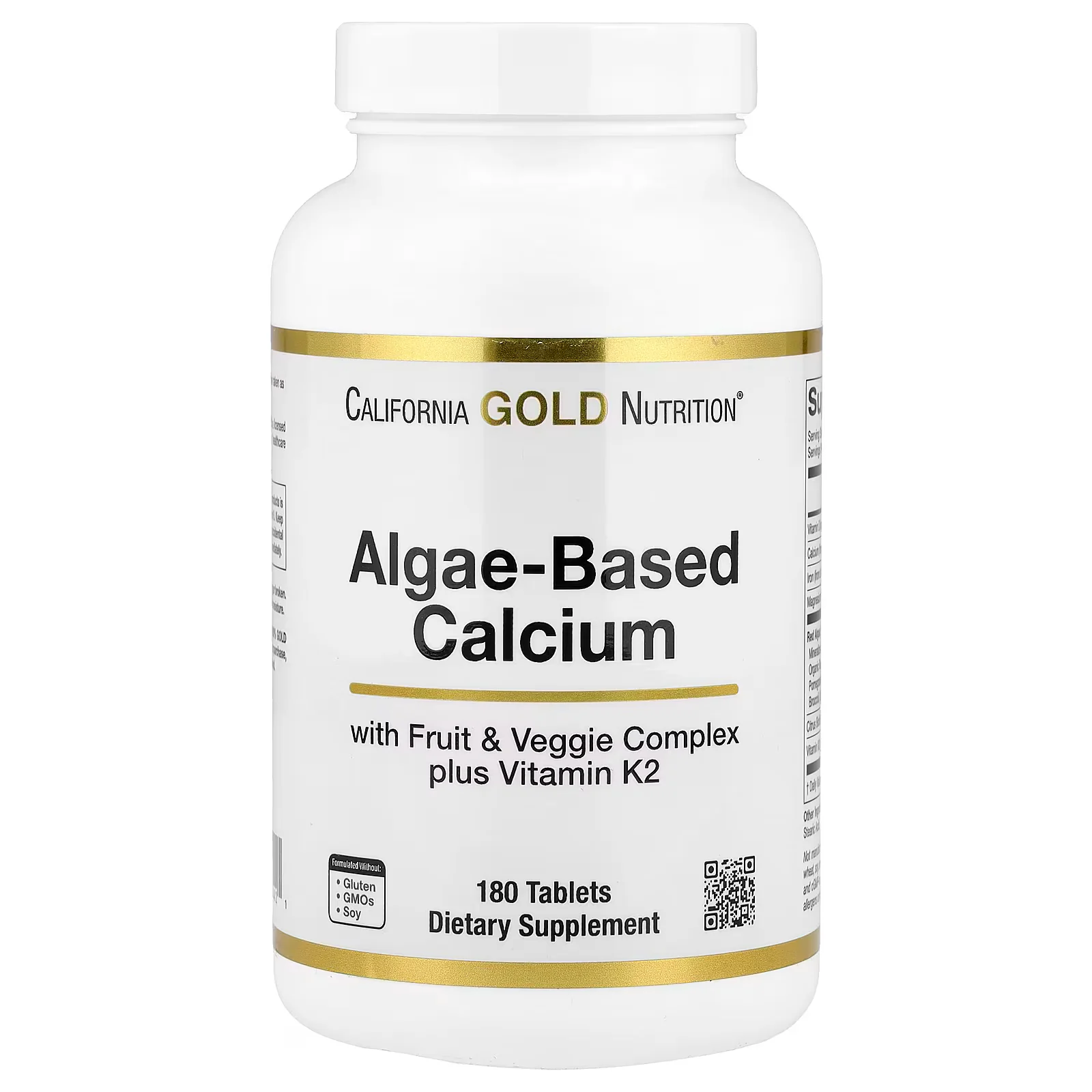 California Gold Nutrition, Algae-Based Calcium 180 Tablets
