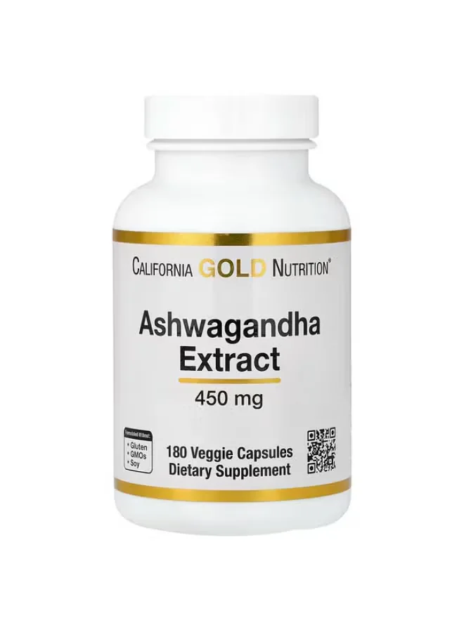 California Gold Nutrition Ashwagandha, 450mg  180 Veggie Capsules