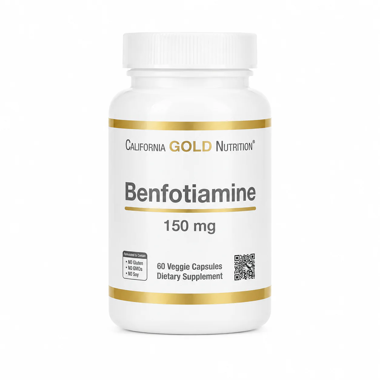 California Gold Nutrition Benfotiamine with L-Leucine 150 mg, 90 Veggie Capsules
