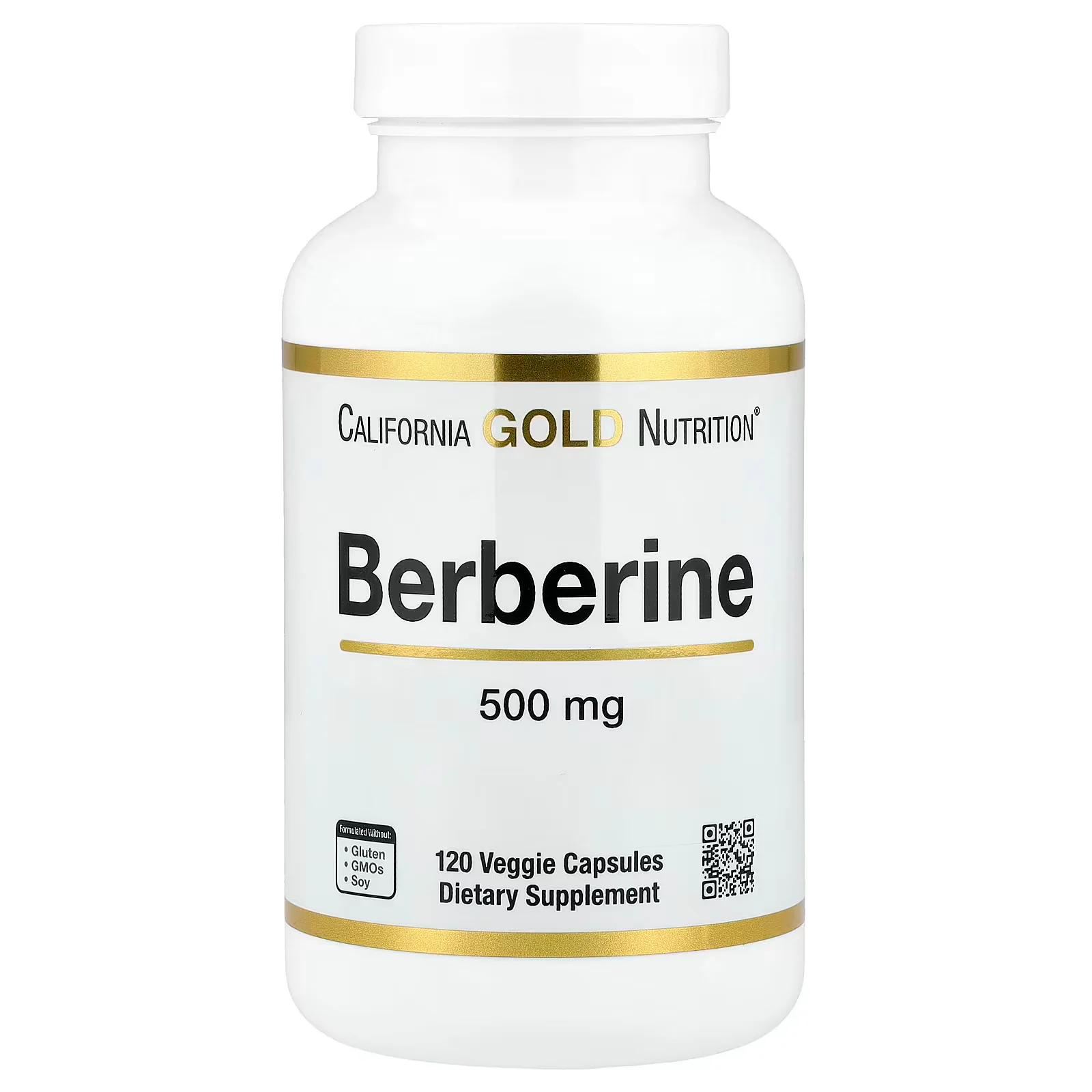 California Gold Nutrition Berberine HCl, 500mg 120 Veggie Capsules