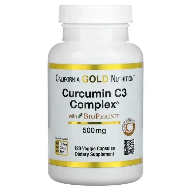 California Gold Nutrition Curcumin C3 Complex® with BioPerine® 120 Veggie Capsules
