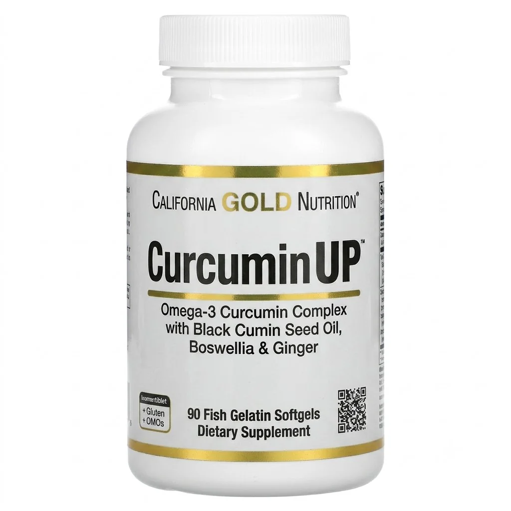 California Gold Nutrition CurcuminUP™ with Omega-3 Curcumin Complex 90 Fish Gelatin Softgels