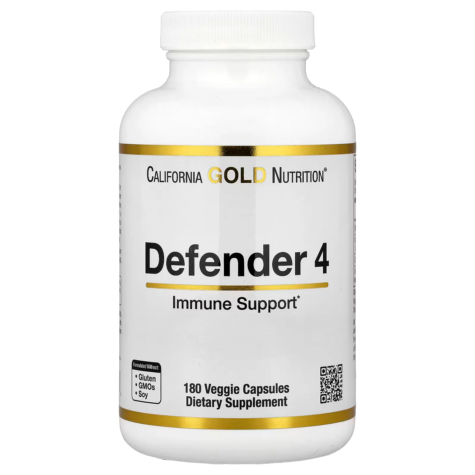 California Gold Nutrition Defender 4 with Vitamin C,Vitamin D Zinc & Selenium,180 Veggie Capsules
