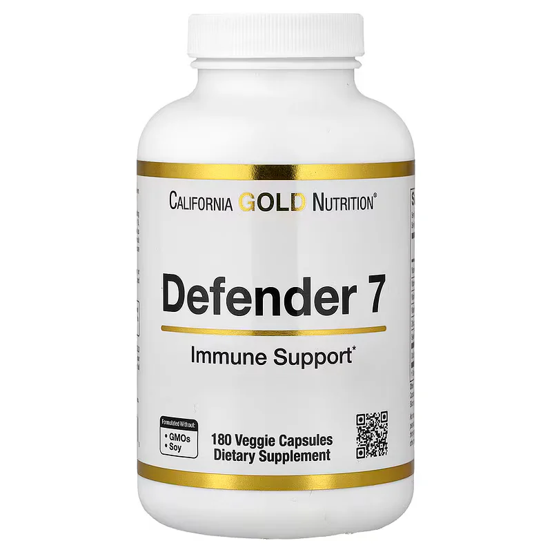 California Gold Nutrition Defender 7 180 Veggie Capsules