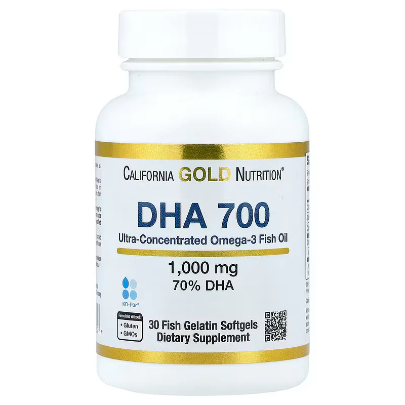 California Gold Nutrition DHA 700 Fish Oil, Ultra-Concentrated, 1,000 mg, 30 Fish Gelatin Softgels