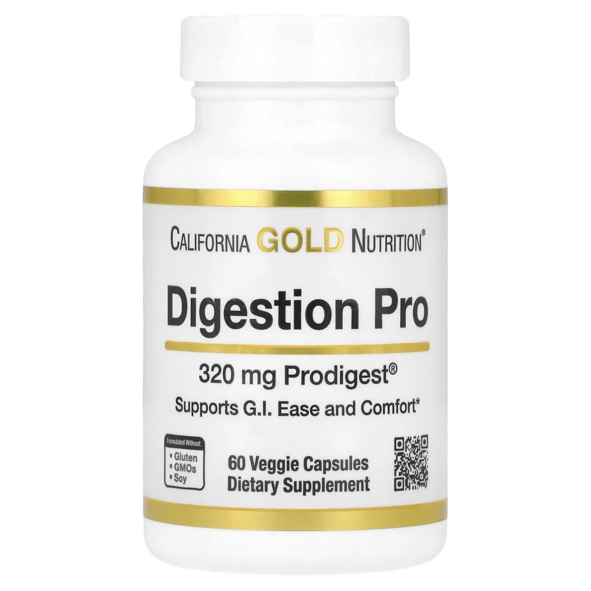 California Gold Nutrition Digestion Pro with ProDigest® 320mg  60 Veggie Capsules