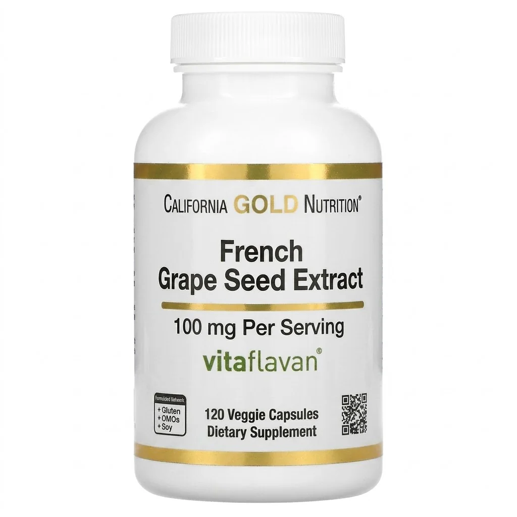 California Gold Nutrition French Grape Seed Extract, Vitaflavan®, 100 mg, 120 Veggie Capsules