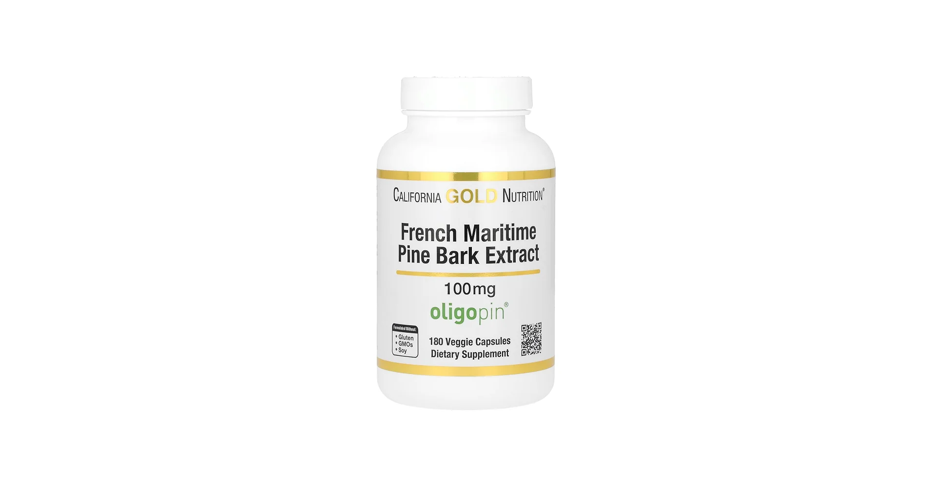 California Gold Nutrition French Maritime Pine Bark Extract, Oligopin®, 100 mg, 60 Veggie Capsules
