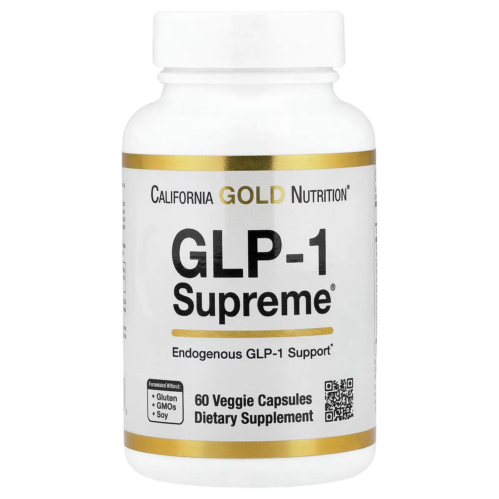 California Gold Nutrition, GLP-1 Supreme™with Akkermansia Berberine Quercetin & Curcumin 60 Veggie Capsules