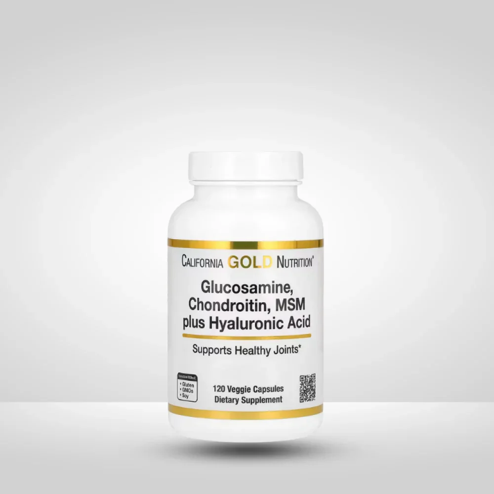 California Gold Nutrition Glucosamine, Chondroitin MSM plus Hyaluronic Acid 60 Veggie Capsules