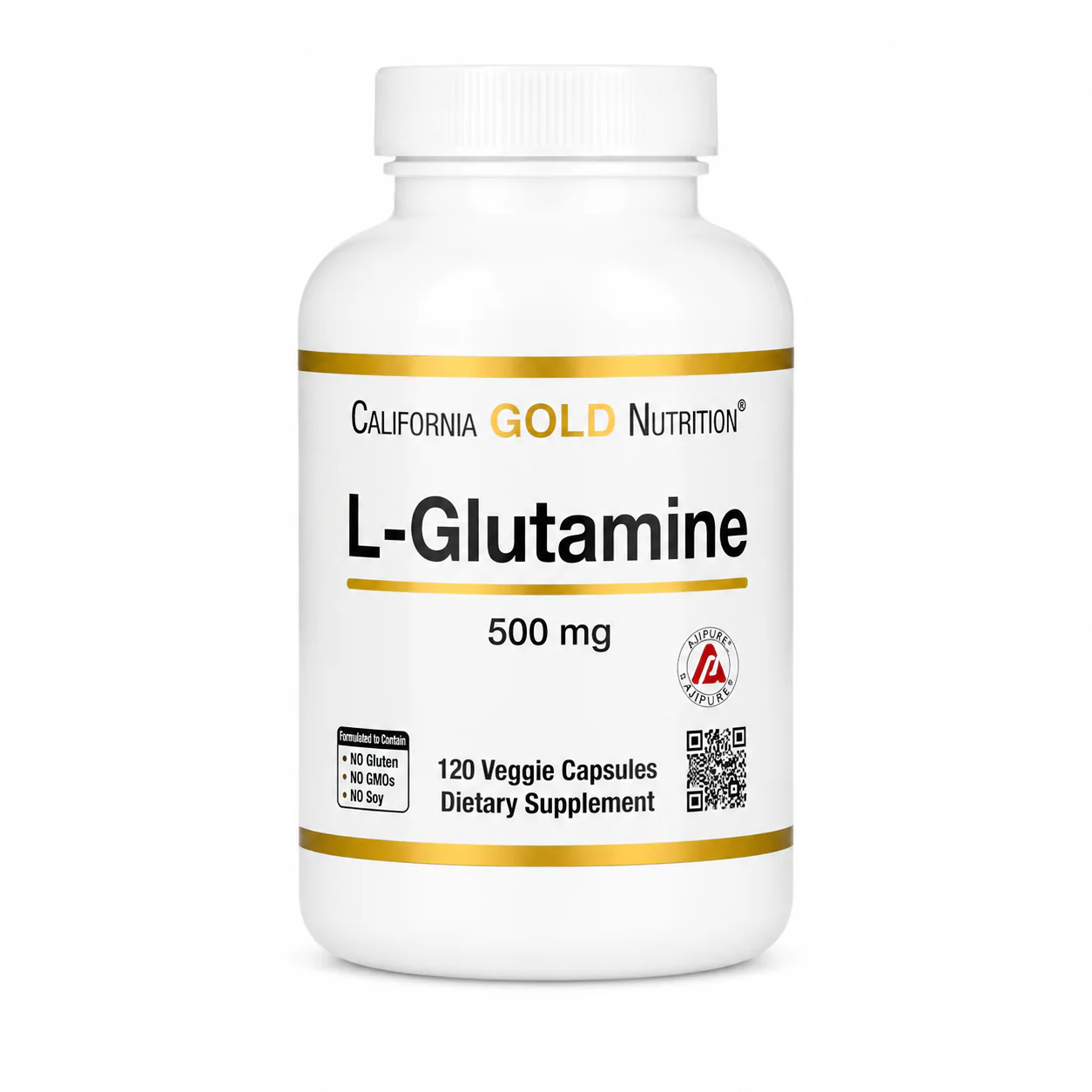 California Gold Nutrition L-Glutamine AjiPure® 120 Veggie Capsules (500 mg per Capsule)
