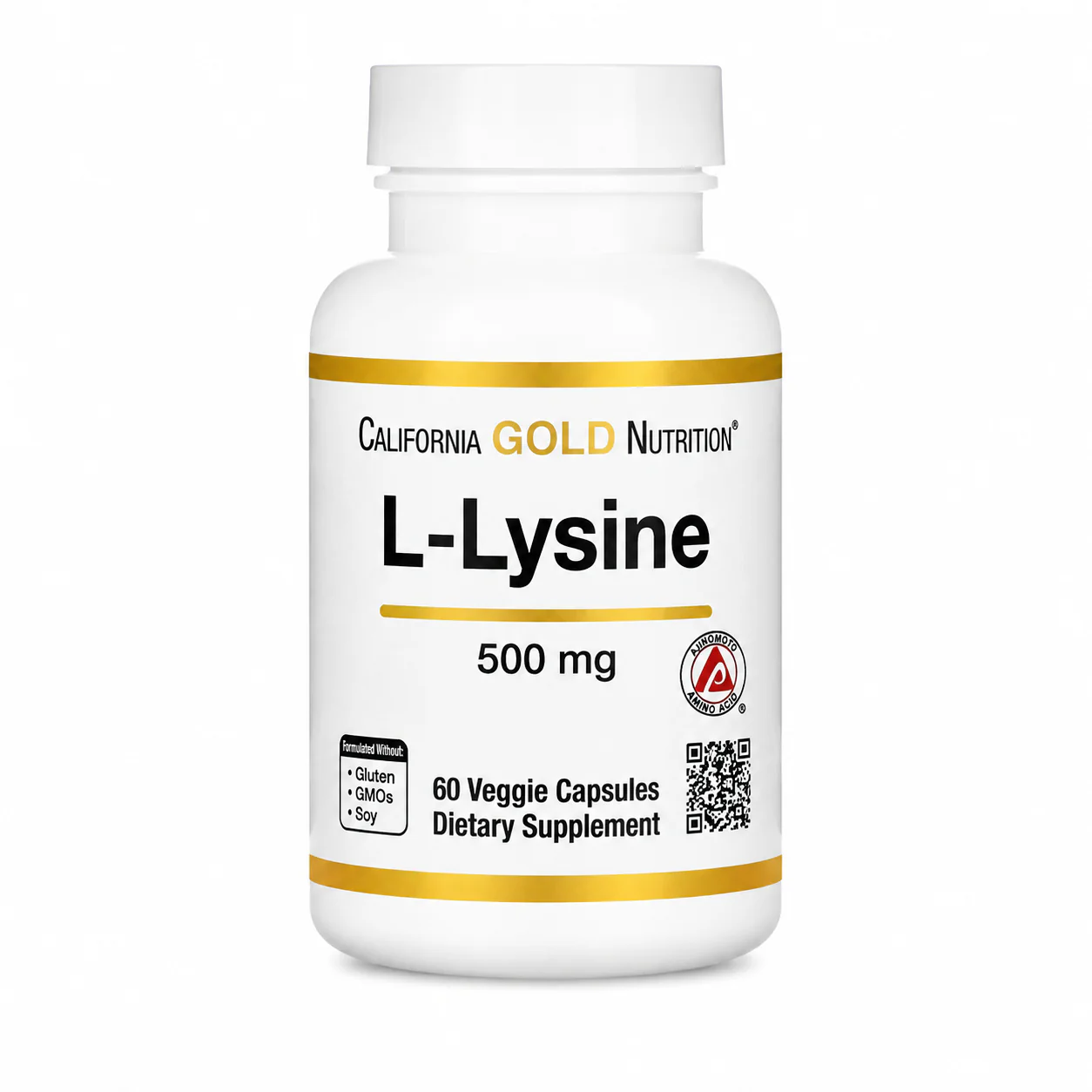 California Gold Nutrition L-Lysine 500 mg 500 Veggie Capsules