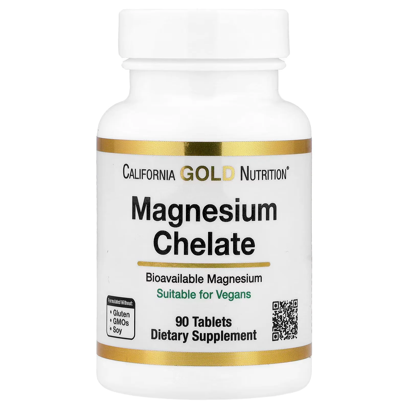 California Gold Nutrition Magnesium Chelate with Calcium, 90 Tablets