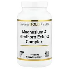 California Gold Nutrition Magnesium & Hawthorn Complex, 180 Tablets
