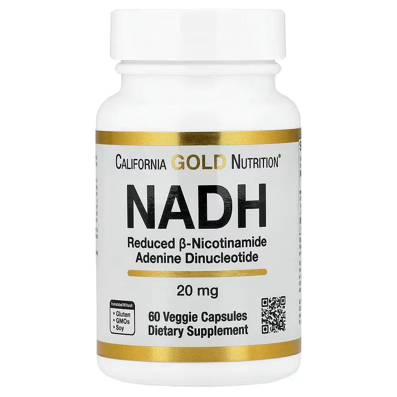 California Gold Nutrition NADH 20mg  60 Veggie Capsules
